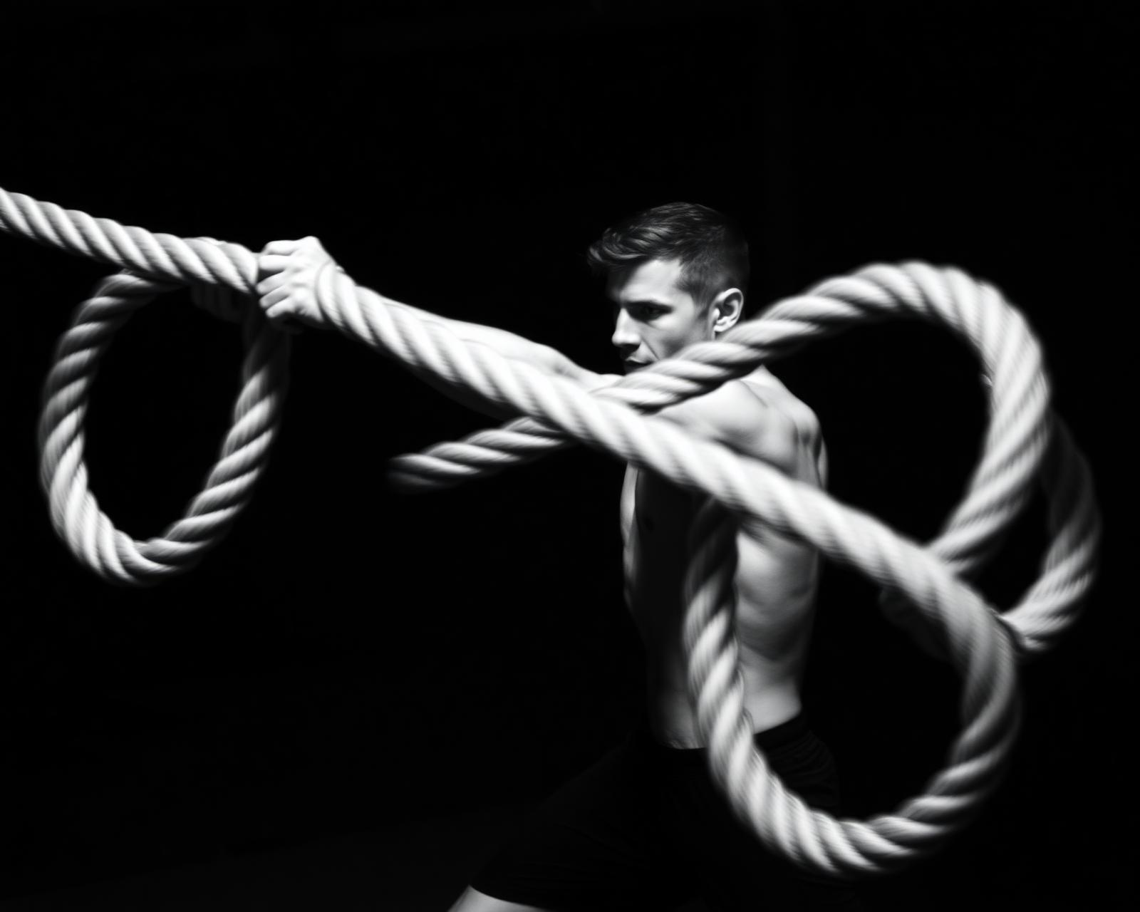 Battle rope in beweging